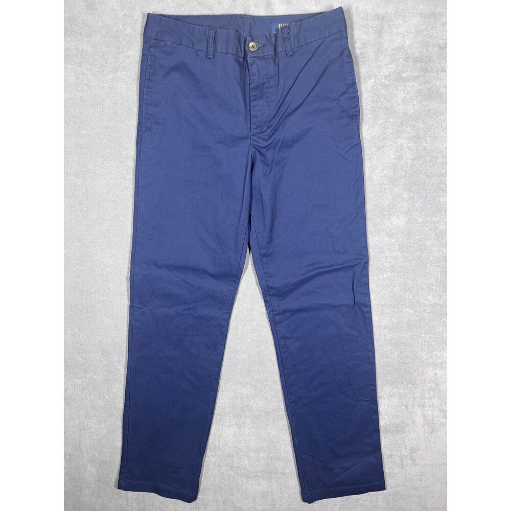 Polo Ralph Lauren Chino Pants Women's 14 Navy Blue Low Rise Ankle Length Zip Fly